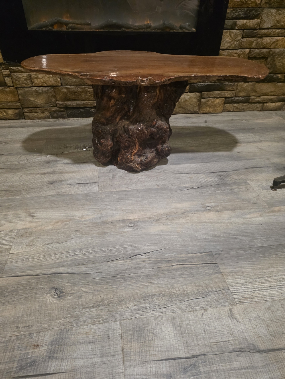 Handcrafted Brown Wood Burl Coffee Table - Rustic Home Dining Accent MAINE MADE